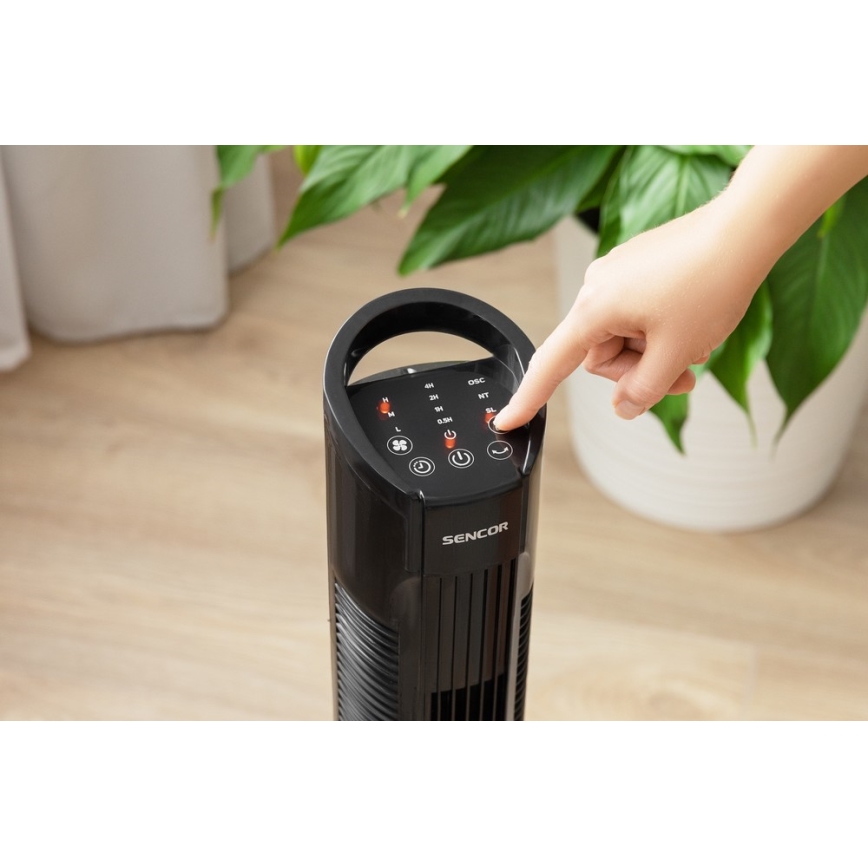 Sencor - Ventilateur de sol 50W/230V noir + télécommande