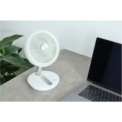 Sencor - Ventilateur de table rechargeable 5W/5V 4000 mAh blanc
