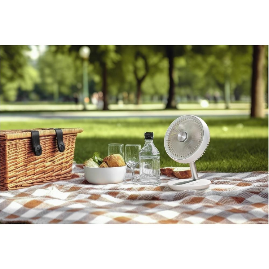 Sencor - Ventilateur de table rechargeable 5W/5V 4000 mAh blanc