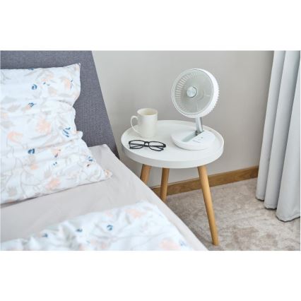 Sencor - Ventilateur de table rechargeable 5W/5V 4000 mAh blanc