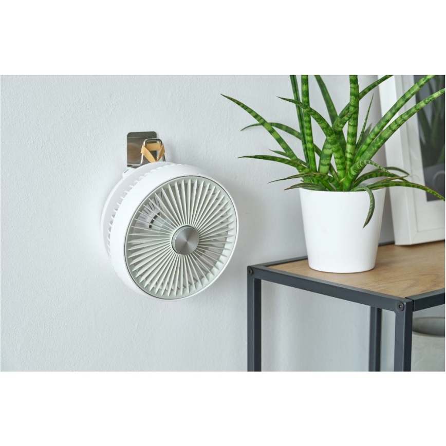 Sencor - Ventilateur de table rechargeable 5W/5V 4000 mAh blanc
