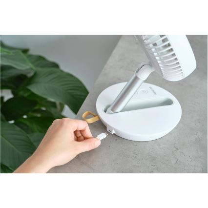 Sencor - Ventilateur de table rechargeable 5W/5V 4000 mAh blanc