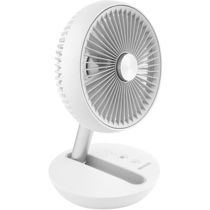 Sencor - Ventilateur de table rechargeable 5W/5V 4000 mAh blanc