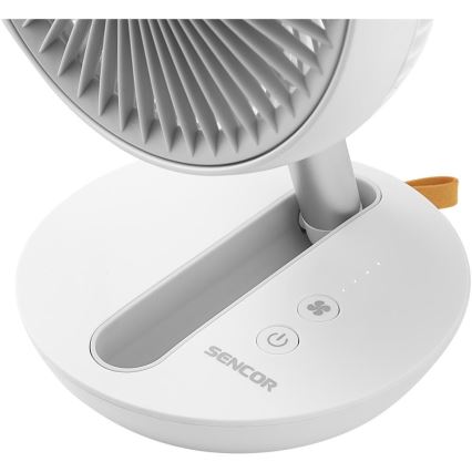 Sencor - Ventilateur de table rechargeable 5W/5V 4000 mAh blanc