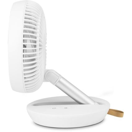 Sencor - Ventilateur de table rechargeable 5W/5V 4000 mAh blanc
