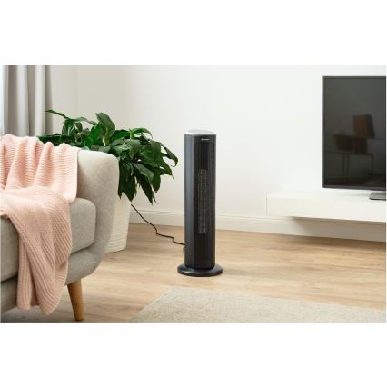 Sencor - Ventilateur soufflant avec élément chauffant en céramique 1300/2200W/230V noir + télécommande