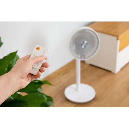 Sencor - Ventilateur sur pied 3D UltraSilent 26W/230V blanc + télécommande