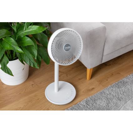 Sencor - Ventilateur sur pied 3D UltraSilent 26W/230V blanc + télécommande