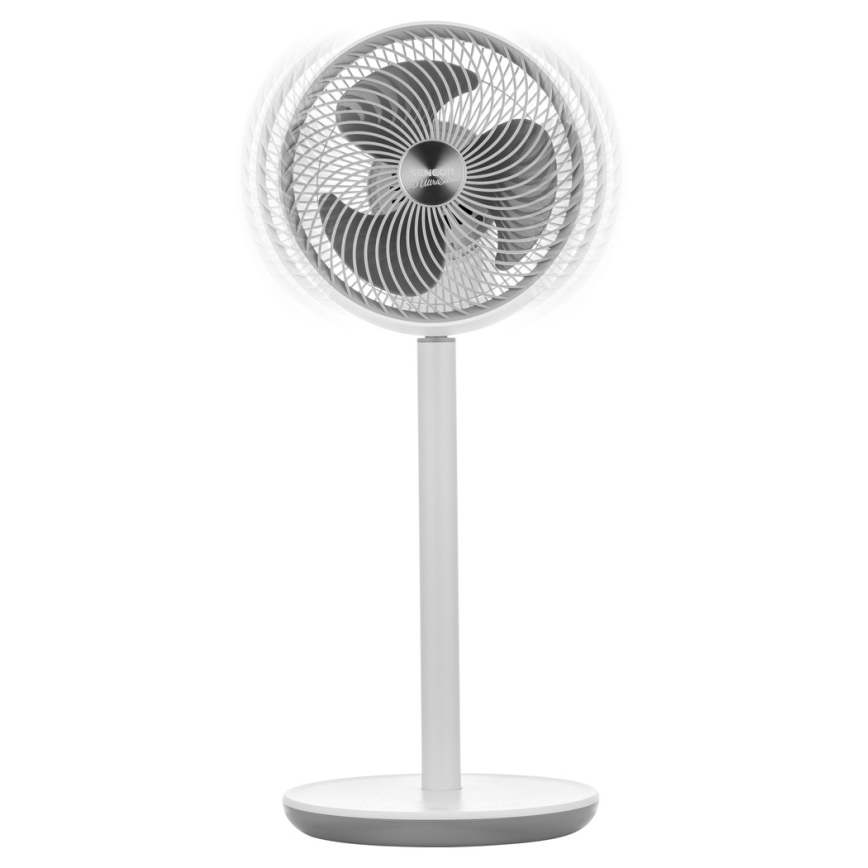 Sencor - Ventilateur sur pied 3D UltraSilent 26W/230V blanc + télécommande