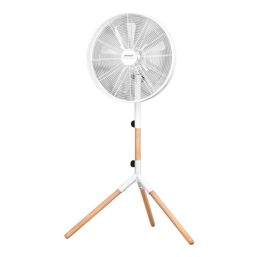 Sencor - Ventilateur sur pied 50W/230V blanc/hêtre