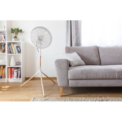 Sencor - Ventilateur sur pied 50W/230V blanc/hêtre