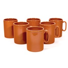 Service 6x mug en céramique Hubert orange