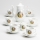 Service à thé en porcelaine blanc nacré