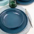 Service de table 12 pièces bleu/porcelaine