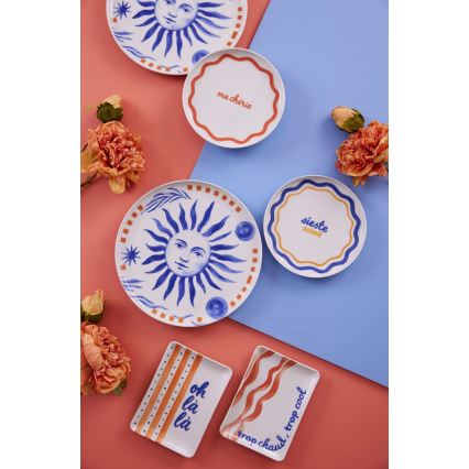 Service de table 12 pièces en porcelaine, élégant — disponible en rouge, bleu ou blanc
