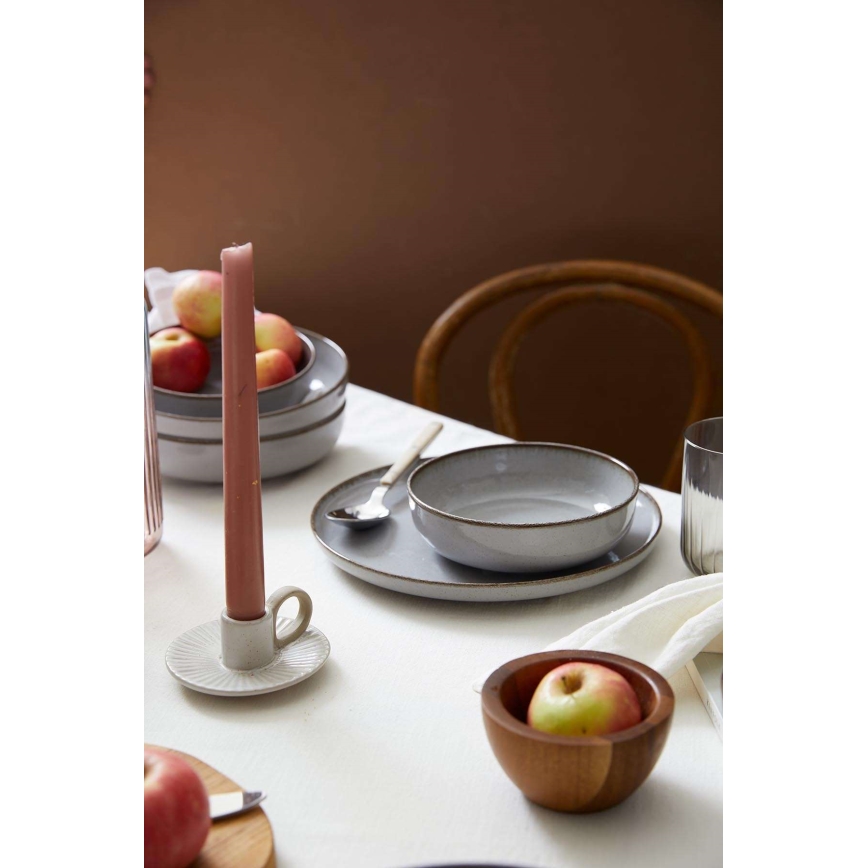 Service de table 12 pièces, gris / porcelaine