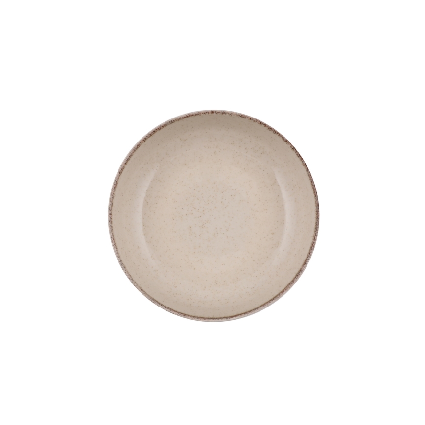 Service de table 16 pièces beige en porcelaine