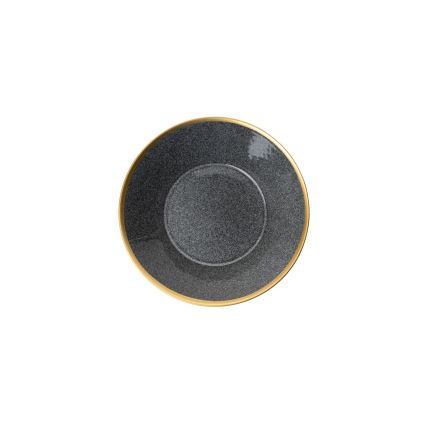 Service de table 16 pièces en porcelaine, anthracite et doré