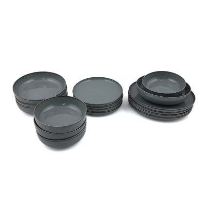 Service de table 16 pièces gris/porcelaine