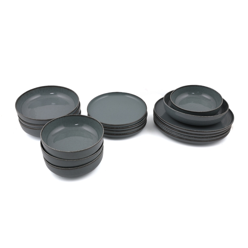 Service de table 16 pièces gris/porcelaine
