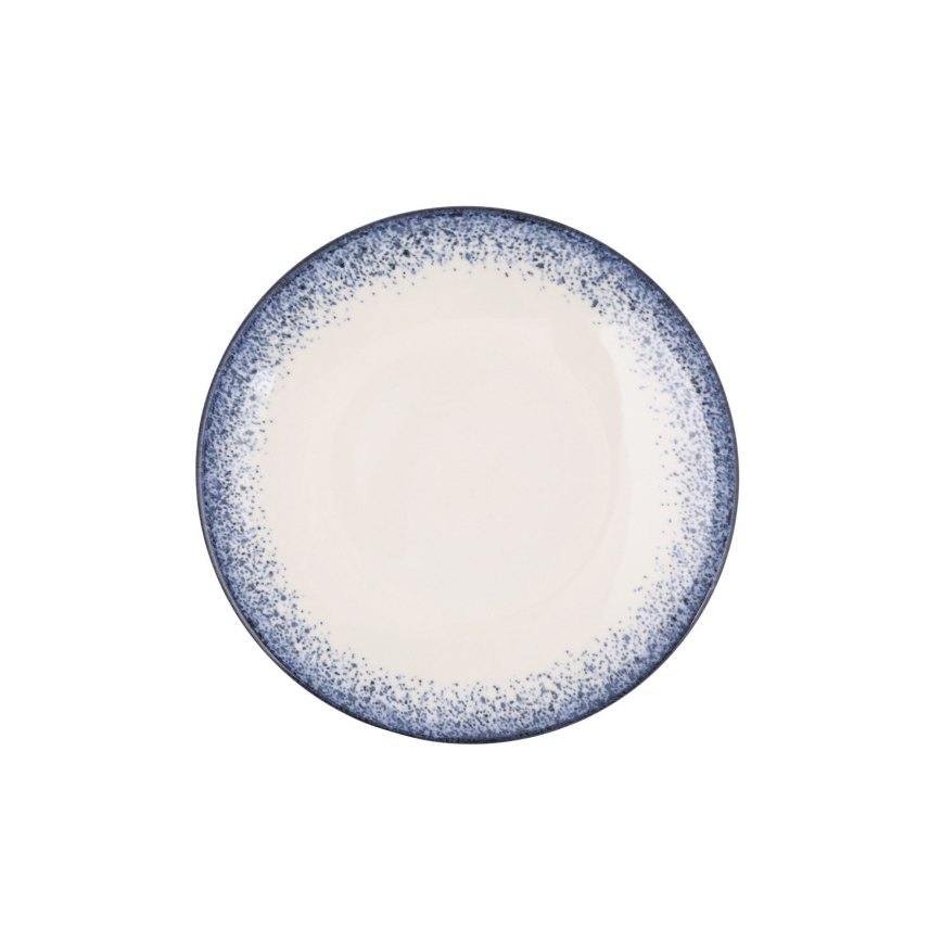 Service de table 18 pièces blanc/bleu/porcelaine
