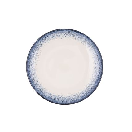 Service de table 18 pièces blanc/bleu/porcelaine