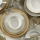 Service de table 18 pièces blanc/doré en porcelaine