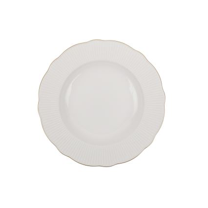 Service de table 18 pièces blanc/doré en porcelaine