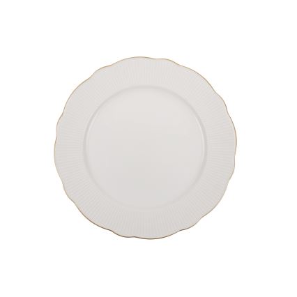 Service de table 18 pièces blanc/doré en porcelaine