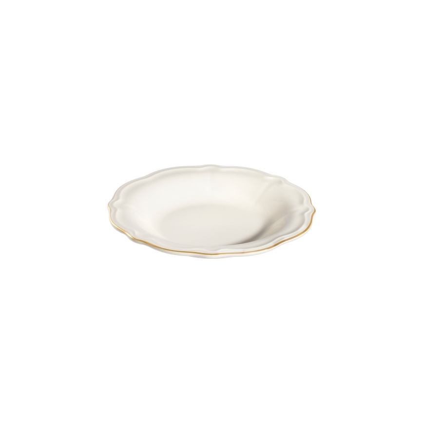 Service de table 18 pièces blanc/doré/porcelaine
