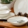 Service de table 18 pièces blanc/marron/porcelaine