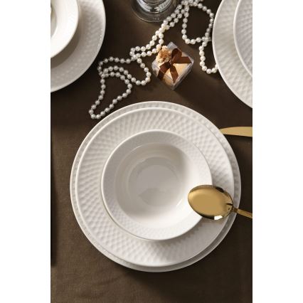 Service de table 18 pièces blanc/porcelaine