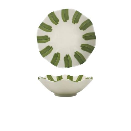 Service de table 18 pièces blanc/vert/porcelaine