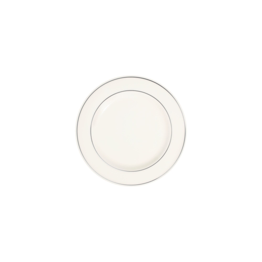 Service de table 18 pièces crème/argent/porcelaine