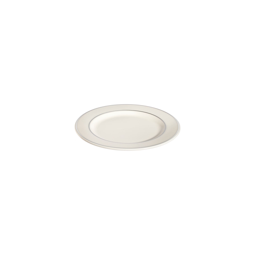Service de table 18 pièces crème/argent/porcelaine