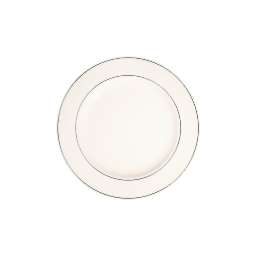 Service de table 18 pièces crème/argent/porcelaine