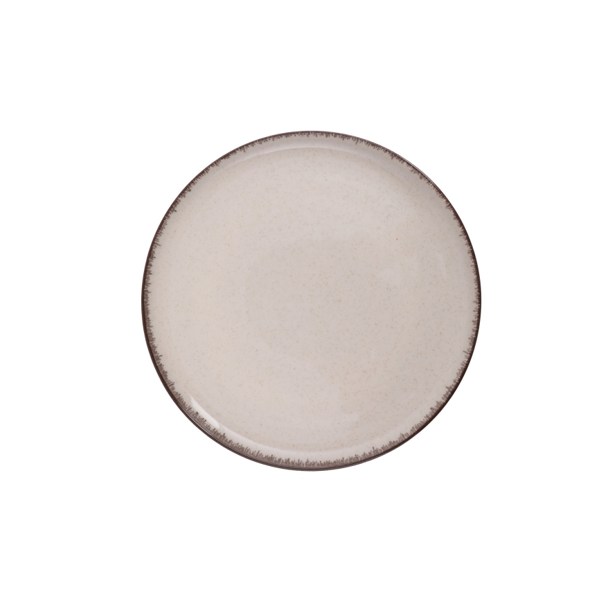 Service de table 18 pièces en porcelaine, beige