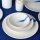 Service de table 18 pièces en porcelaine, blanc/bleu
