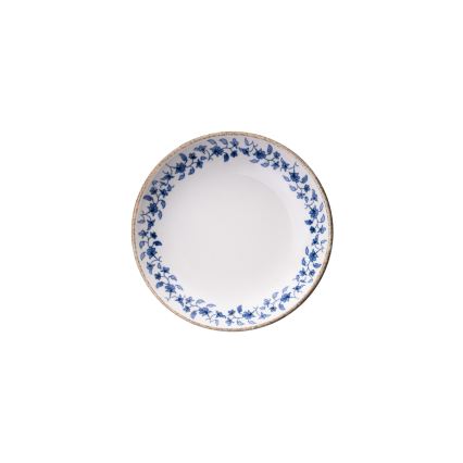 Service de table 18 pièces en porcelaine, blanc et bleu