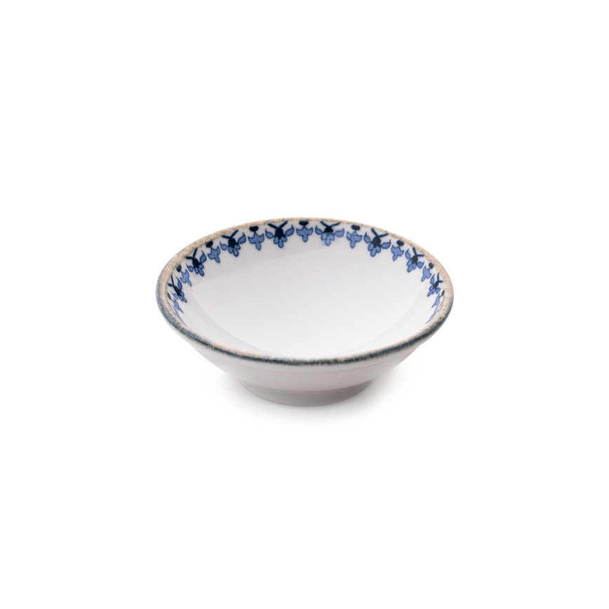 Service de table 18 pièces en porcelaine, blanc et bleu