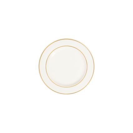 Service de table 18 pièces en porcelaine blanche et dorée