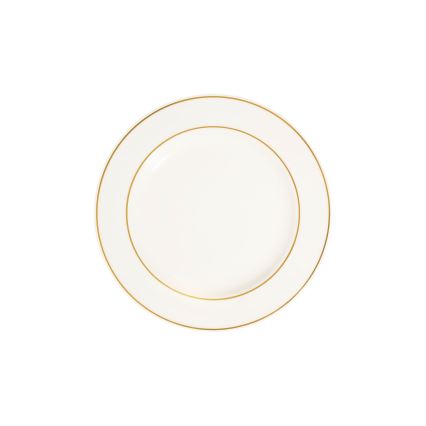 Service de table 18 pièces en porcelaine blanche et dorée