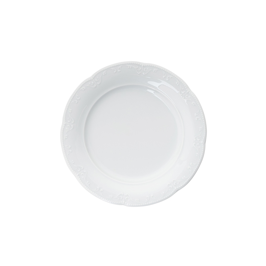 Service de table 18 pièces en porcelaine blanche
