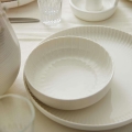Service de table 18 pièces en porcelaine blanche