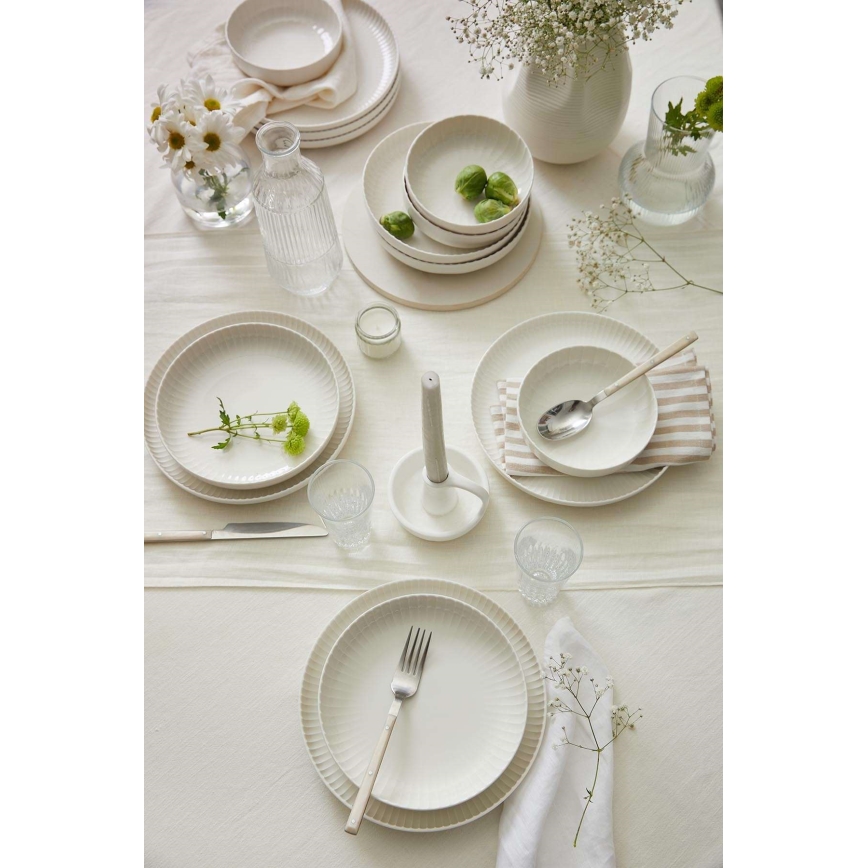 Service de table 18 pièces en porcelaine blanche