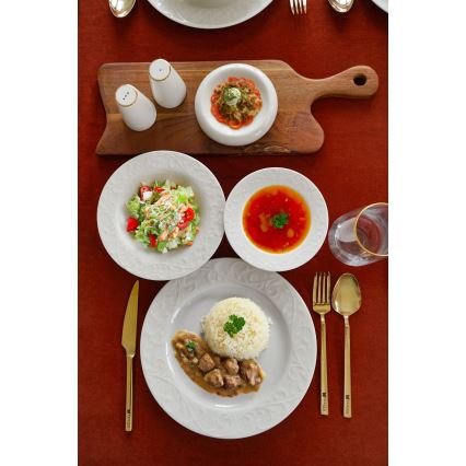 Service de table 18 pièces en porcelaine blanche