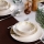 Service de table 18 pièces en porcelaine blanche/verte/jaune