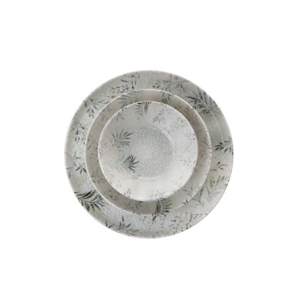 Service de table 18 pièces gris/porcelaine