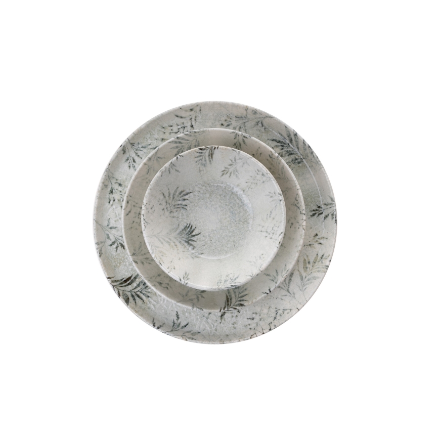 Service de table 18 pièces gris/porcelaine