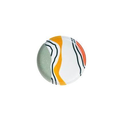 Service de table 18 pièces multicolore en porcelaine